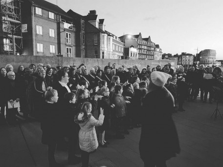 Cliftonville Community Singers at the POW! Thanet festival. 